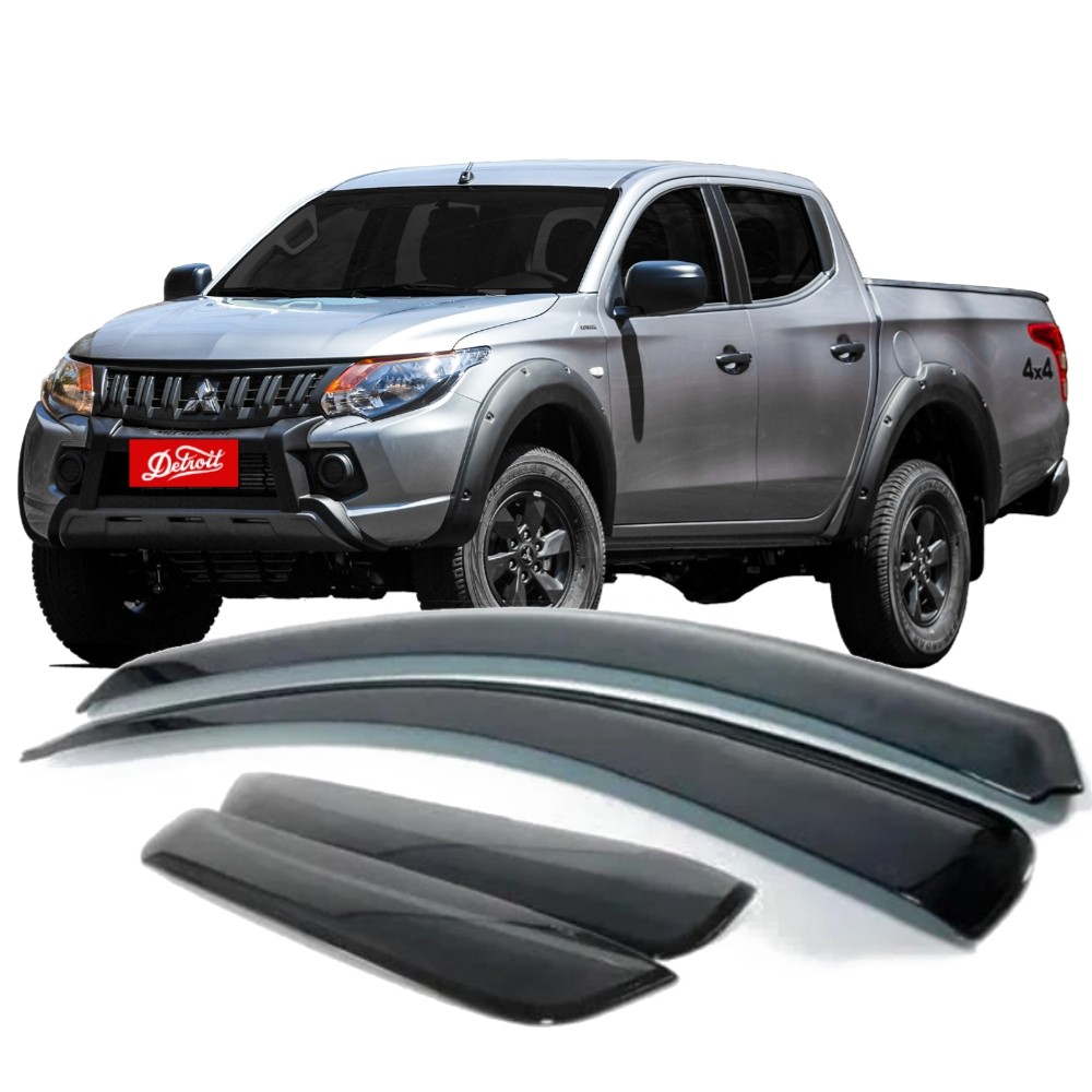 Calha de Chuva Mitsubishi L200 Triton Sport 2017 a 2020 Ecoflex 13.009A Defletor Janela Kit