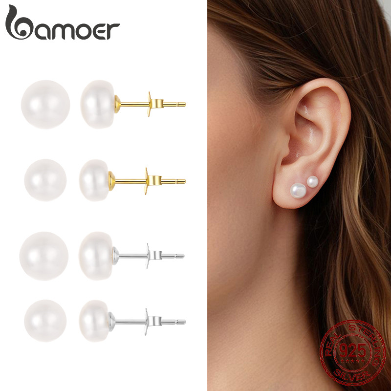 Brincos De Prata Esterlina 925 Bamoer , Joias Com Design De Pérolas De Água Doce , Presentes Para Mulheres em Oferta na Shopee