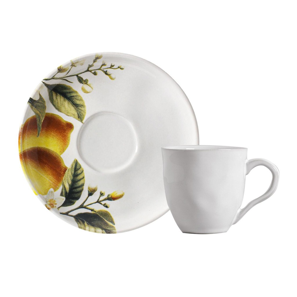 Conjunto com 6 Xícaras De Chá Orgânico 170ml com 6 Pires Bio Limonata em Oferta na Shopee