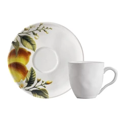Conjunto com 6 Xícaras De Chá Orgânico 170ml com 6 Pires Bio Limonata