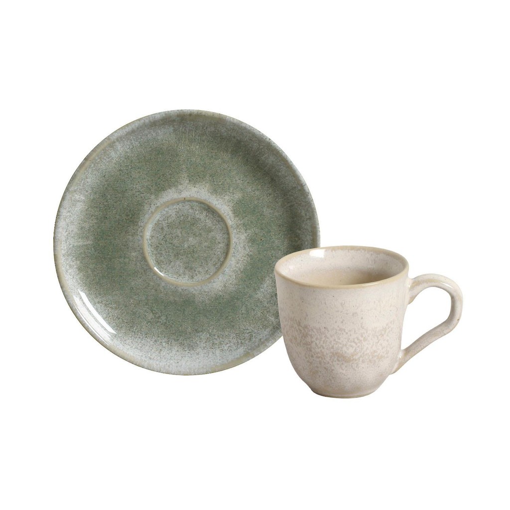 Conjunto com 6 Xícaras De Café com 6 Pires Bio Moss