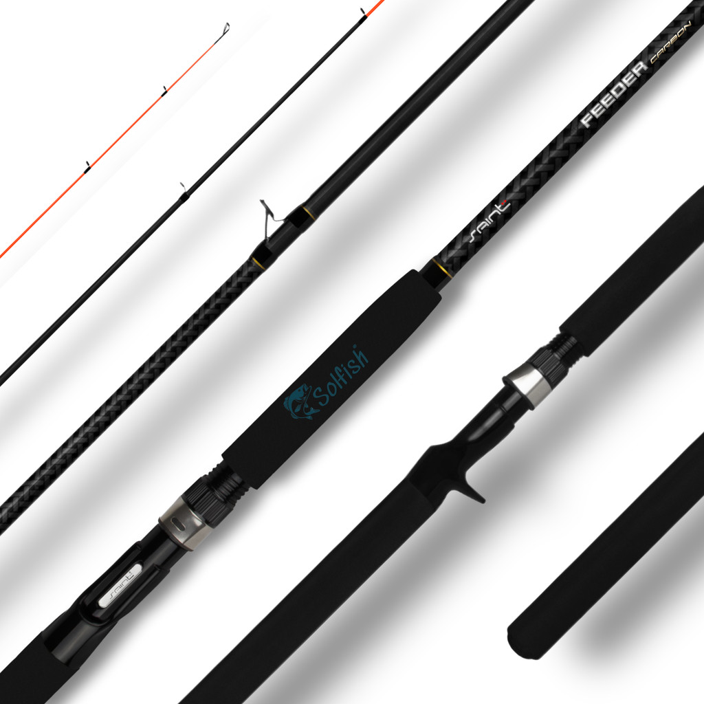 Vara Saint Feeder Carbon 2,40m 17lbs 2 Partes Para Carretilha Ponteira Sensível Piapara Piau Robalo