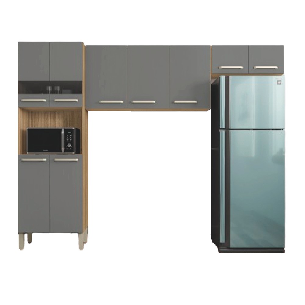 Armário de Cozinha Compacta 9 Portas 2,50m Versalhes Kit's Paraná em Oferta na Shopee