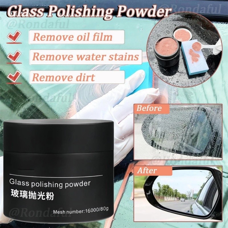 Removedor De Arranhões De Vidro De Carro Em Pó Para Remoção De Filme De Óleo De-Brisa De Polimento Profissional 80g em Oferta na Shopee