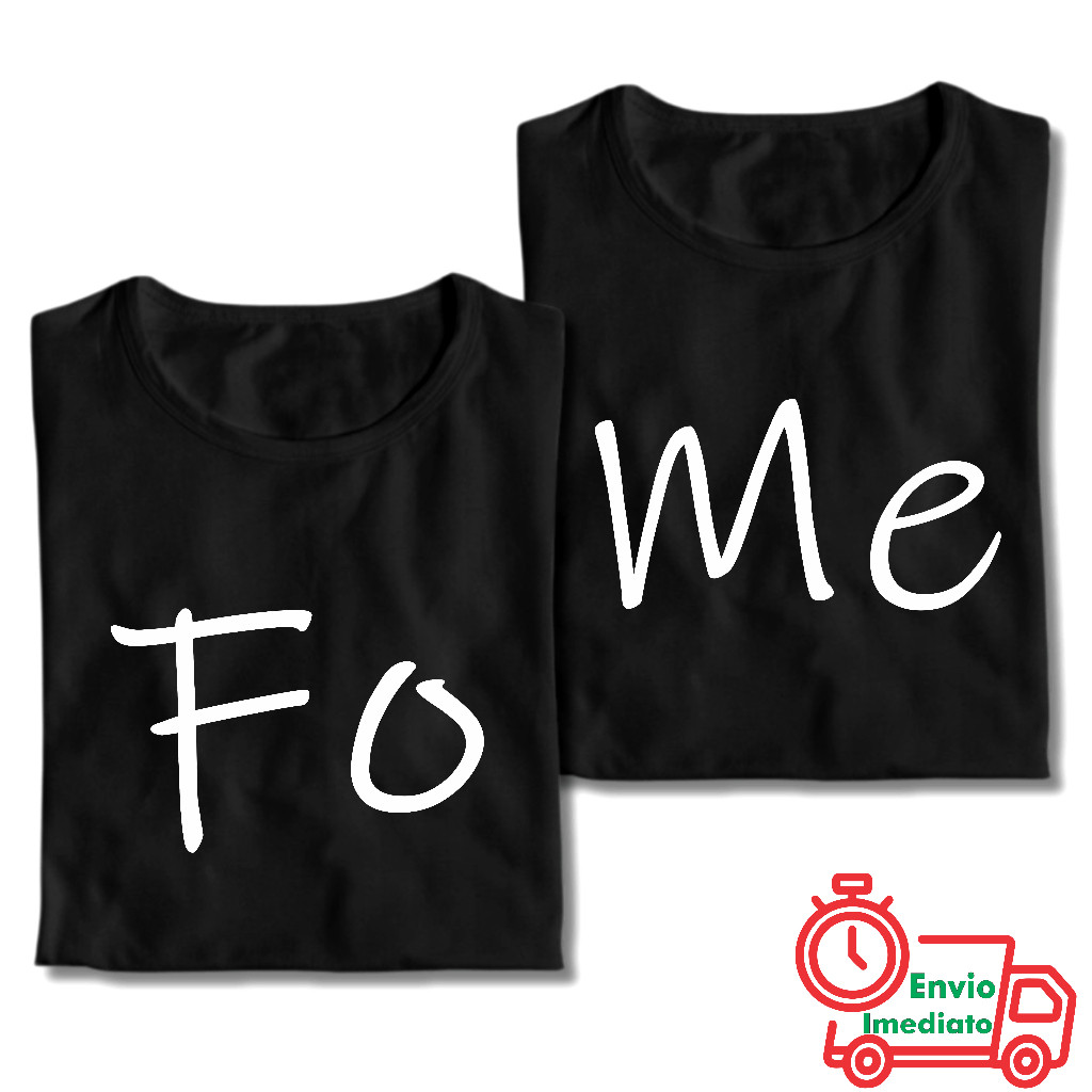 KIT Casal Camiseta Engraçada (FOME) 100% algodão