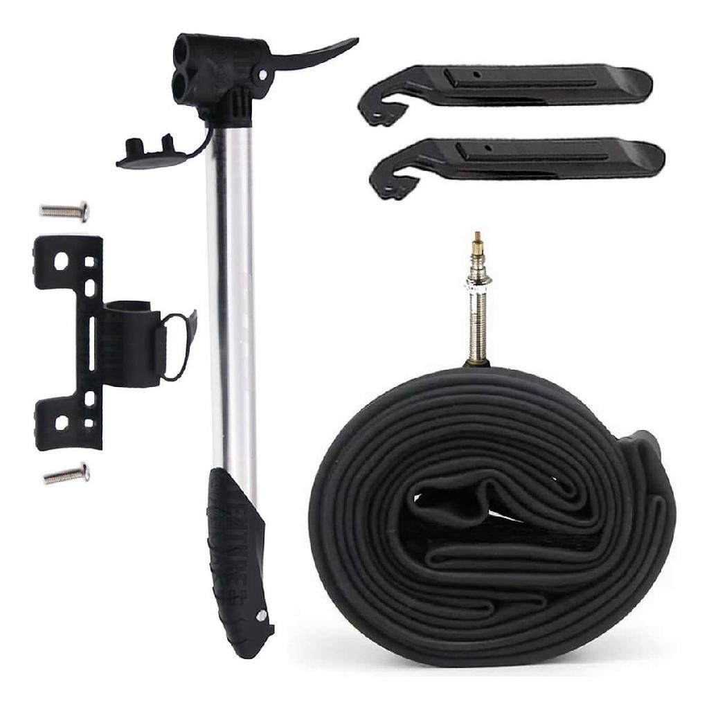 Kit Bomba Ar Bico Fino E Grosso + Câmara Ar Bico Fino 700 Cor Aro 29 Bico Grosso