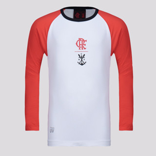 Camisa Flamengo Plaga Manga Longa Infantil Branca em Oferta na Shopee