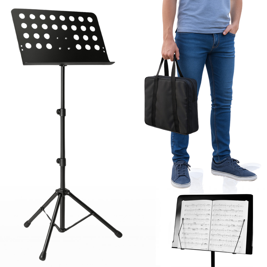 Estante Partitura Reforçada Maestro Pastas Músicos + Capa