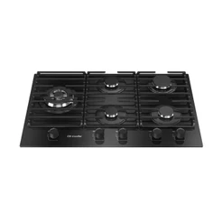 Cooktop 5 Bocas a Gás Mueller com Mesa de Vidro Temperado e Tripla Chama Preto Bivolt - MCG5BM