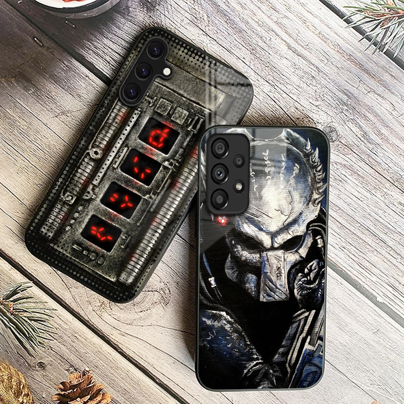 ALIEN PREDATOR 04 Capa De Telefone De Vidro Para Samsung Galaxy A14 A16 A30 A22 A32 A33 A34 A40 A42 A55 4G A52 A53 A54 A
