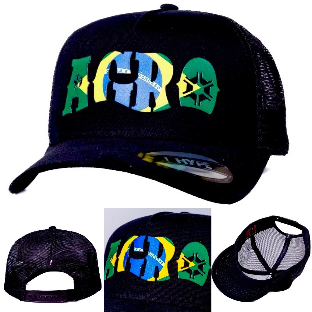 Boné Country Agro Sertanejo Rural Aba Curva Redinha com Regulador Confortável Encaixe Perfeito AGRO BRASIL