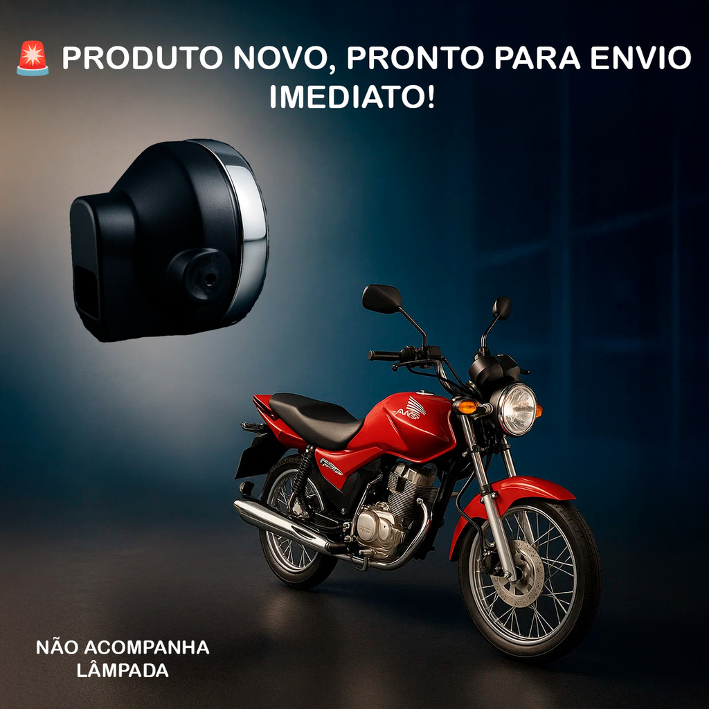Farol Cg 150 Titan Fan 2004 2005 2006 2007 2008 Aro Cromado Moto em Oferta na Shopee