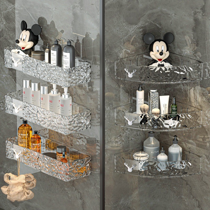 Kit 2 Suporte De Shampoo Prateleiras De Banheiro Sem Furo Acrilico Chifre