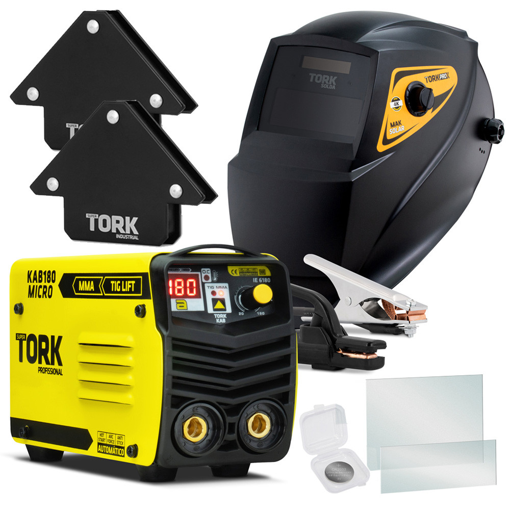 Máquina Inversor Solda 180A MMA 220v Máscara Automática Tork - Home & Living