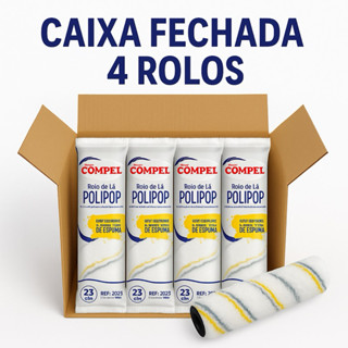 Rolo P/ Pintura 4 Unidades de Lã Microfibra 10mmx23cm Respingo Zero em Oferta na Shopee