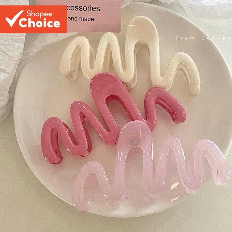 Clipe De Garra De Cabelo De Gelatina Fosca Coreana Antiderrapante Forte Fixação Para Mulhe...