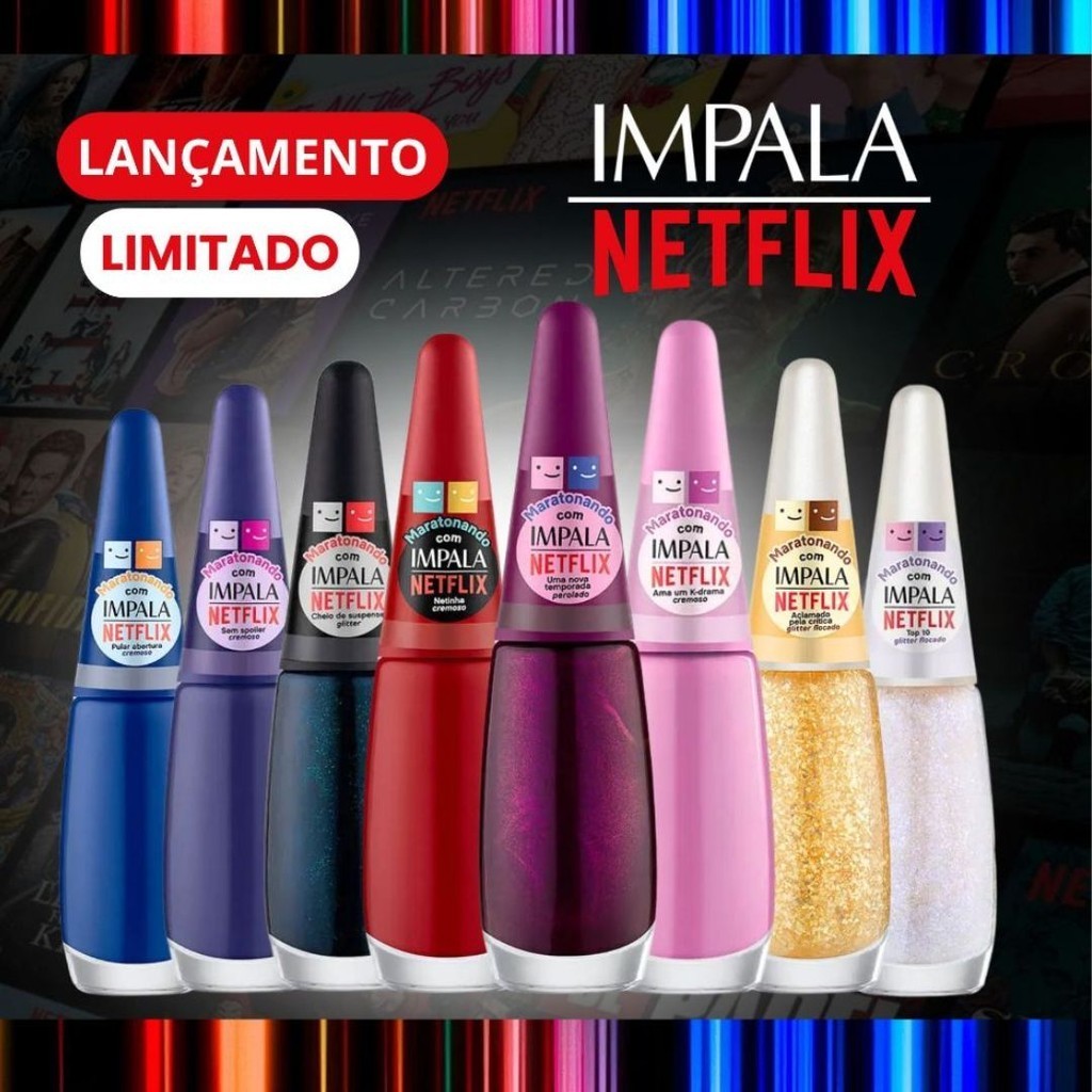 Kit 8 Esmaltes Impala Coleção Maratonando Netflix