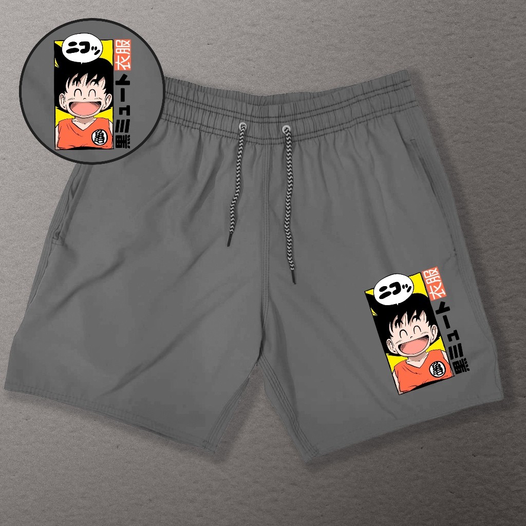 Bermuda Esportiva de Elastano Masculina - GOKU 07 - Academia Corrida Skate Basquete Otaku