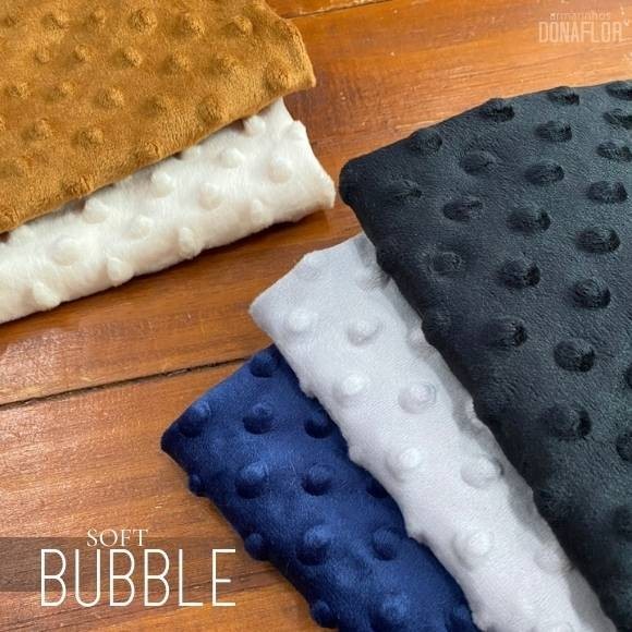 Recorte 40x70cm Bubble Soft PIPOQUINHA, tecido Aveludado Ideal para Naninhas
