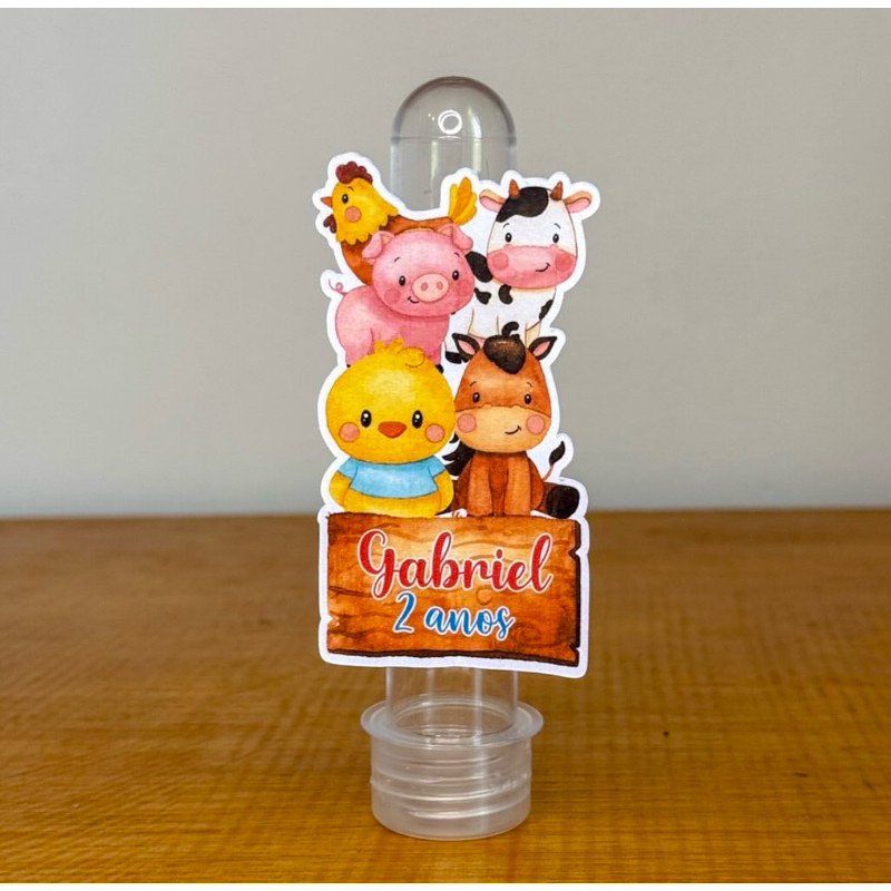 Apliques para Tubetes FAZENDINHA MENINO / Tags com Nome  / Personalizados para Lembrancinhas de Aniversário Infantil