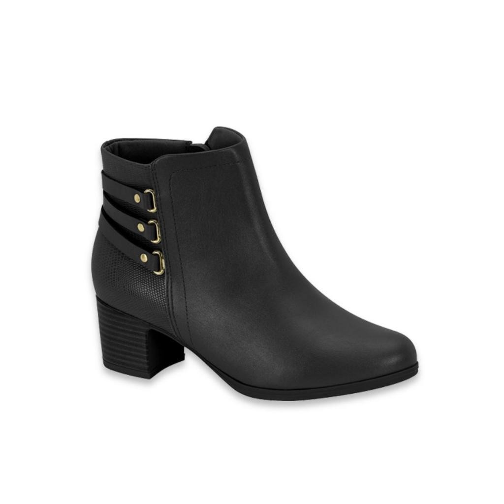 Bota Feminina Modare Salto Bloco Medio Ortopedica Confortavel Moda Cano Curto Outono/Inverno Ref: 7072.109