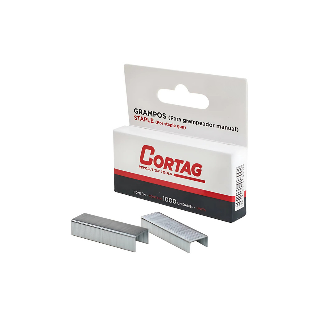 Kit 1000 Grampo Grampeador Pinador Manual Cortag