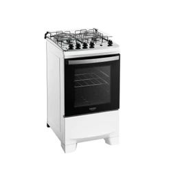 Fogão 4 Bocas a Gás Dako Supreme com Mesa de Inox e Forno 60L Branco Bivolt
