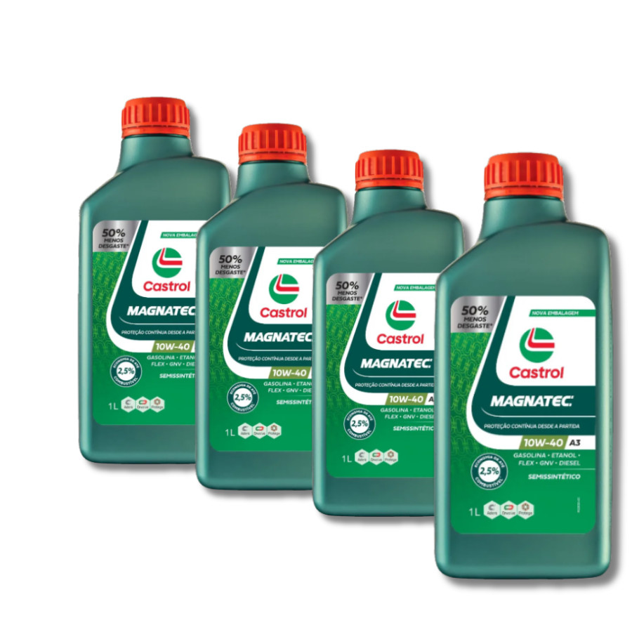 KIT REVISÃO TROCA ÓLEO 10w40 CASTROL MAGNATEC + FILTROS (VOYAGE 1.0 G5 G6) — imagem 2 de 2