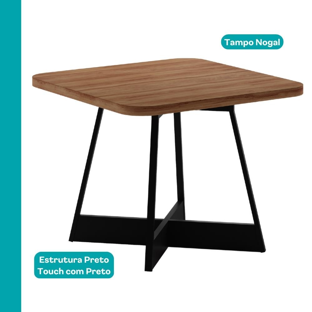Conjunto Sala de Jantar 4 Cadeiras Charlotte Carraro Nogal Preto · foto 2