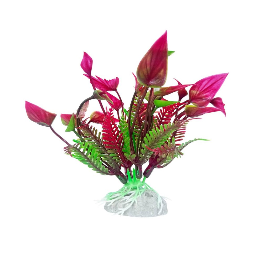 Planta Artificial vermelha anthurium 10cm DecoraçãoAquário
