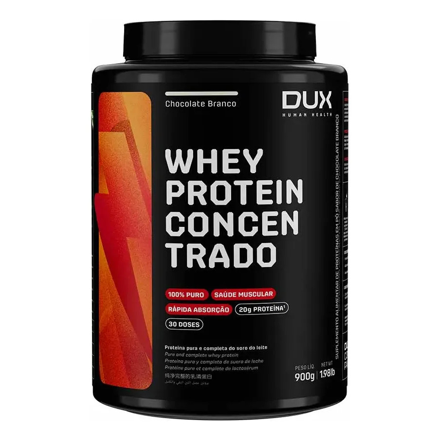 Whey Protein Concentrado Chocolate Branco Pote 900G Dux