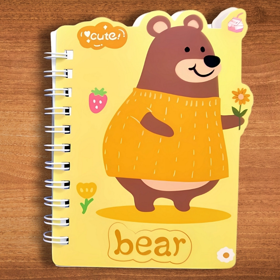 MIni Bloco Para Anotações Urso - Amarelo - 60 Folhas - 8x11,5cm - 1 unidade - Rizzo