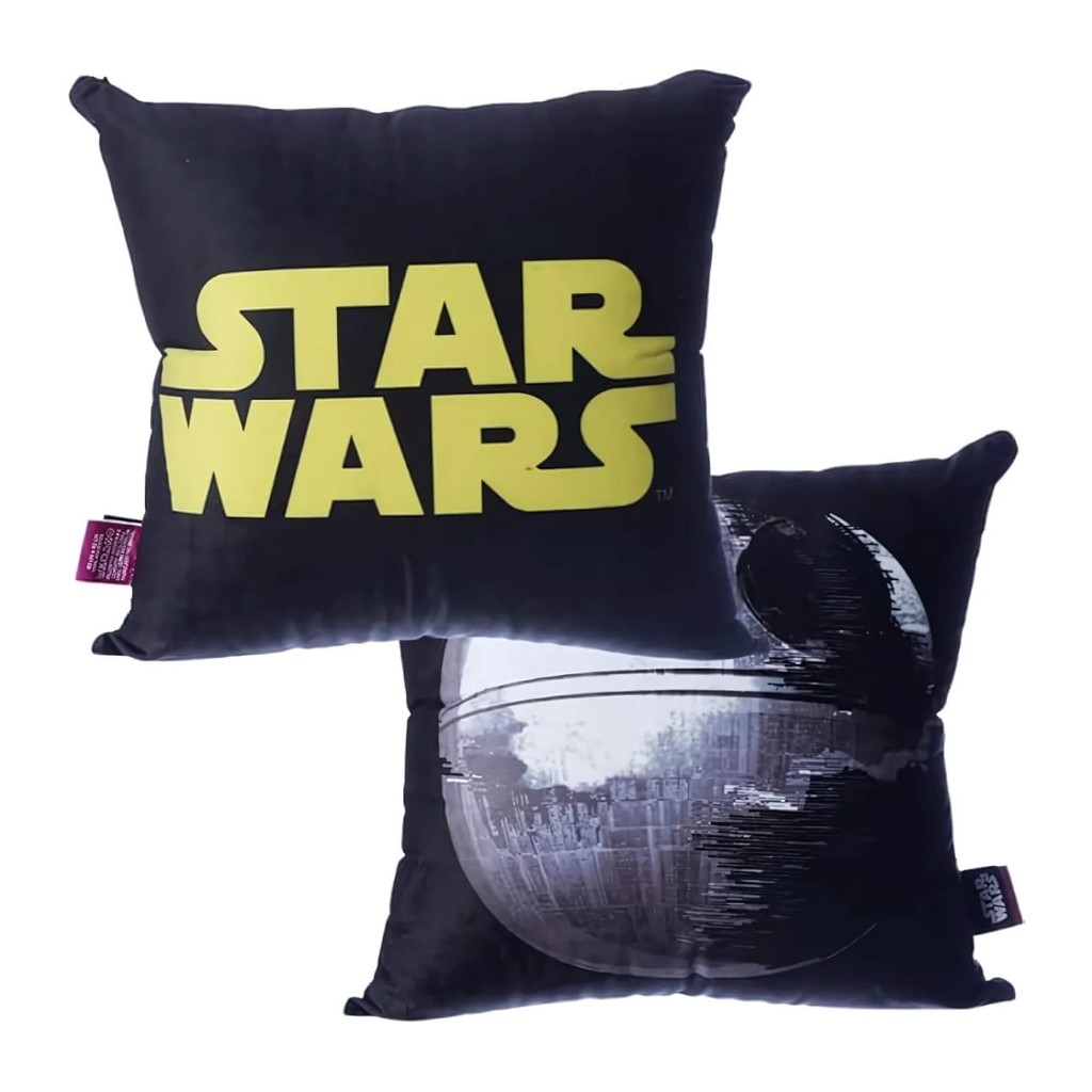 Almofada Decorativa Fibra Veludo 40x40cm Star Wars Zona Criativa 10065003 Travesseiro Pelúcia Geek em Oferta na Shopee
