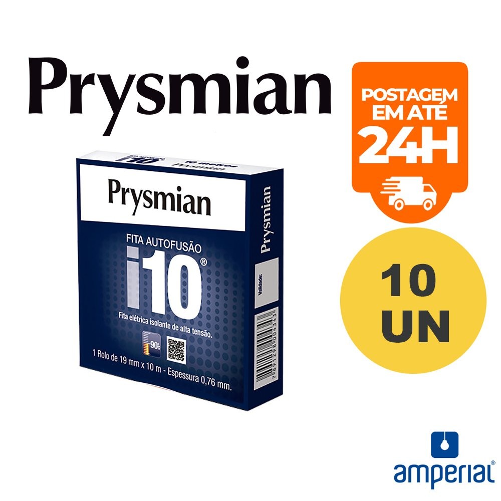 Kit 10 Fita Isolante Auto Fusão Para Alta Tensão 19mm X 10m Prysmian