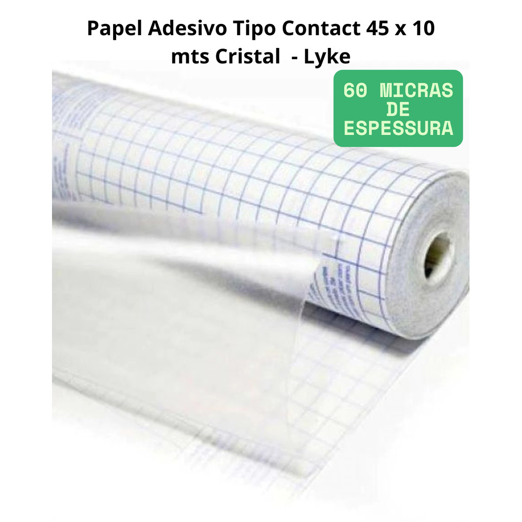 Papel Adesivo Tipo Contact 45 x 10 mts - Lyke - Cristal em Oferta na Shopee