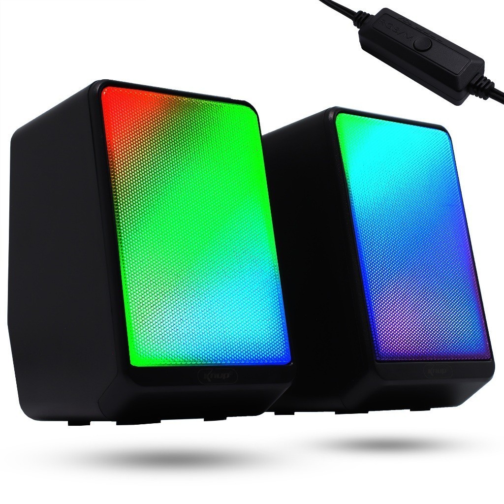 Caixa De Som Speaker PC Multimidia TV Smart Led RGB Com Fio Alto Falante Portátil Pc Notebook P2 Usb