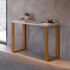 Mesa para Escritório Industrial Off White/Freijó - Dalla Costa