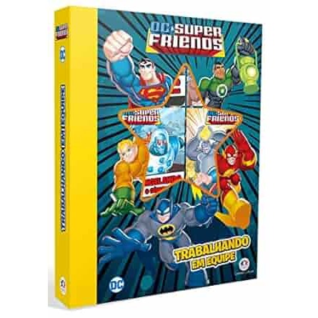 Livro Infantil Box De Histórias 6 Livrinhos Cartonados Capa Super Dura Leitura - Dc Friends Liga Da Justiça Trabalhando