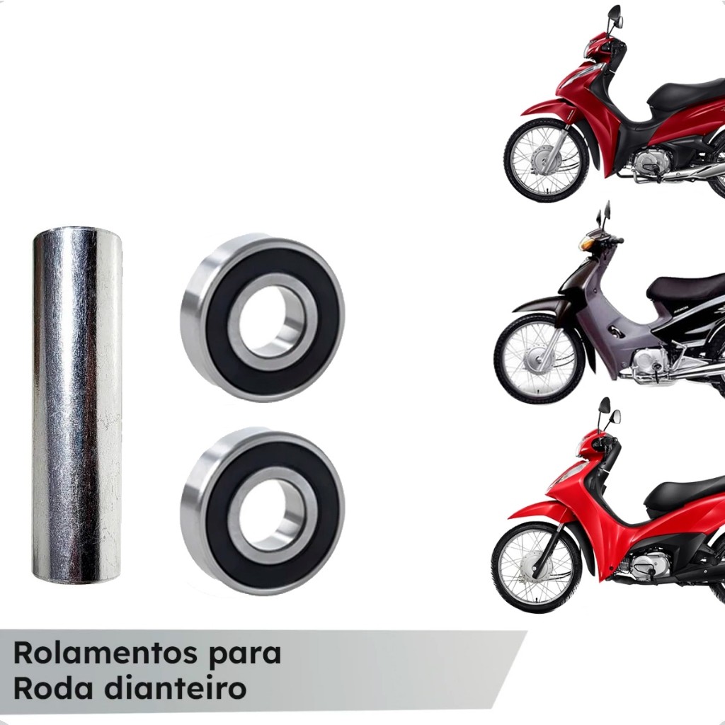 Kit Espaçador com Rolamentos Dianteira para Biz 100/110/125