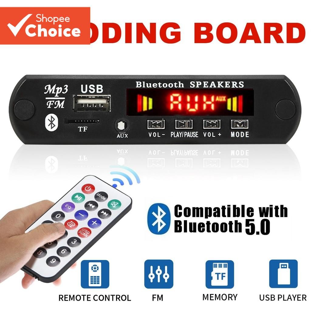 Kit DC 12V Bluetooth 5.0 Sem Fio MP3 Áudio WMA Módulo Reprodutor De Música Perdas USB AUX TF Rádio FM