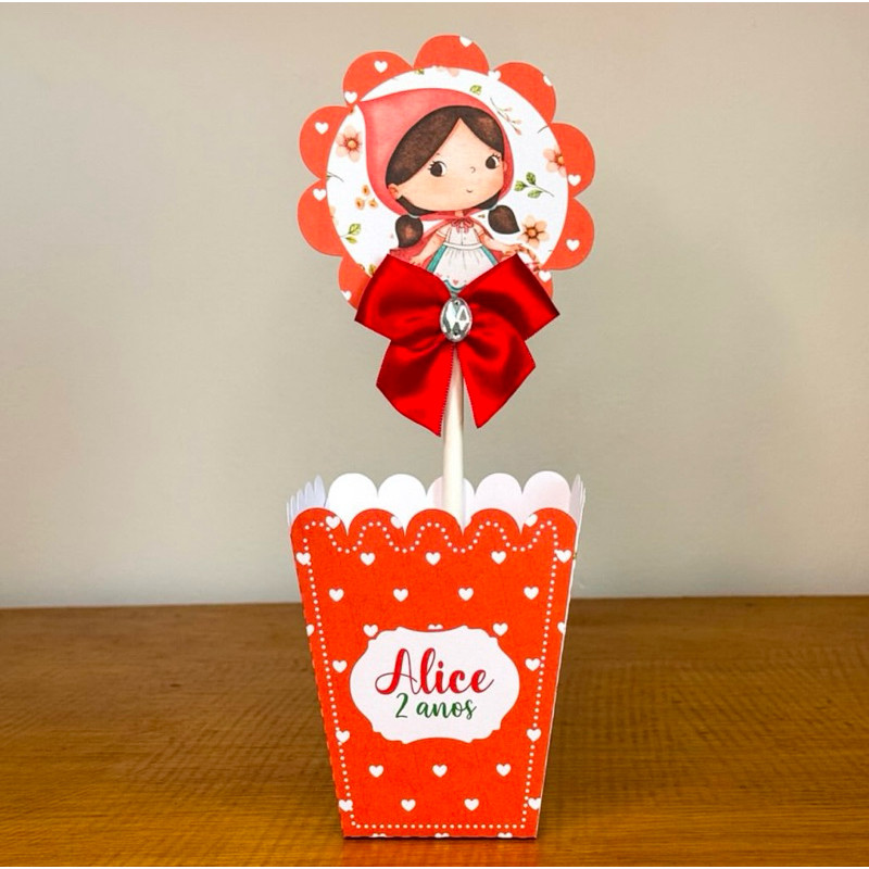Centro de Mesa CHAPEUZINHO VERMELHO (PEGUE E MONTE) /Cachepot Cachepô Personalizado/ Festa Aniversário Lembrancinha Mimo