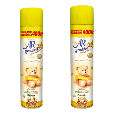 Kit Bom Ar Gradavel Odorizador De Ambientes Talco Baby 400ml 2UN