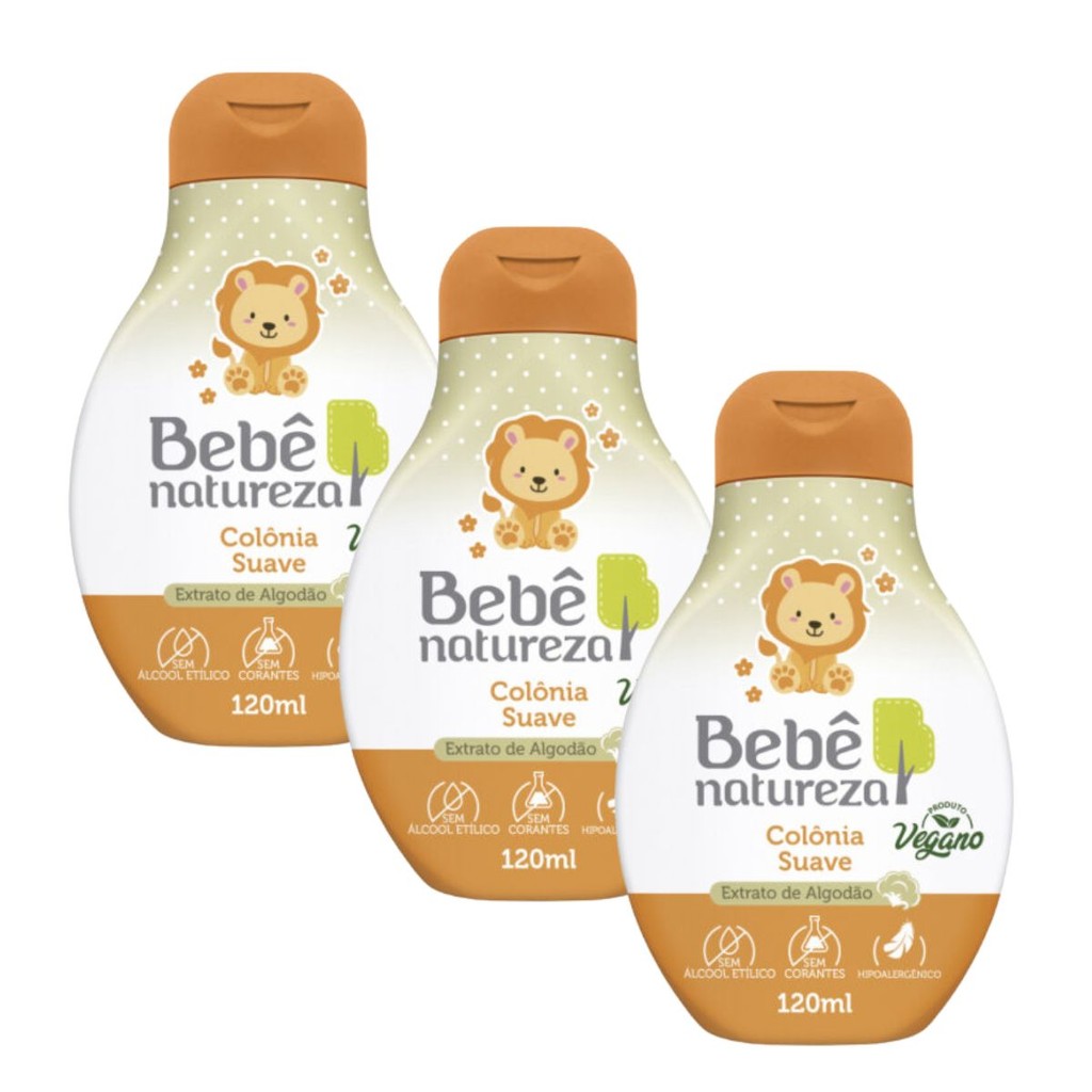 Kit 03 Colônias Suave 120 Ml Bebê Natureza