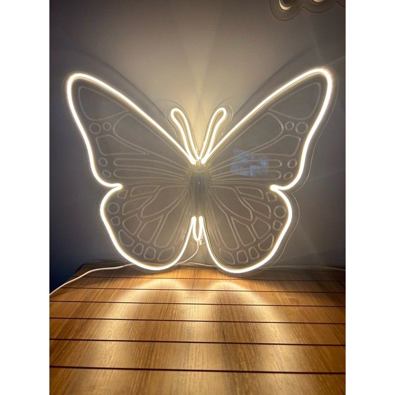 Borboleta Led Neon 3d 50x35cm Em Acrílico em Oferta na Shopee