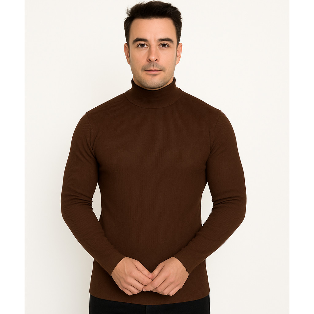 Blusa Gola Alta Cacharrel frio Suéter Masculina Inverno 2025