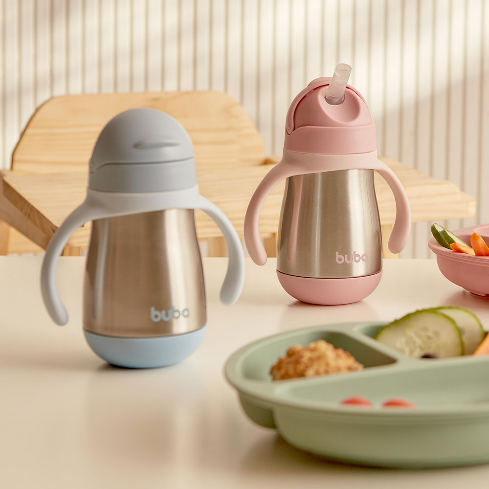 Copo Térmico Parede Dupla com Canudo 270ml - Buba