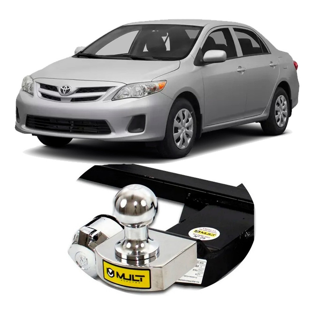Reboque Automotivo Fixo Mult Toyota Corolla Gli Xei 2008-2013 com Bola 50mm Tomada Elétrica Capa Protetora