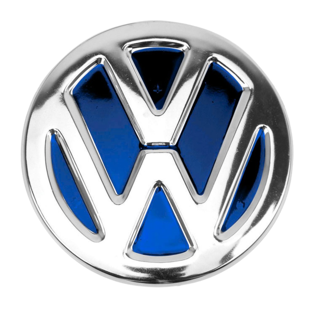 EMBLEMA VW PAINEL KOMBI 1957 A 1996 FUNDO AZUL FRENTE
