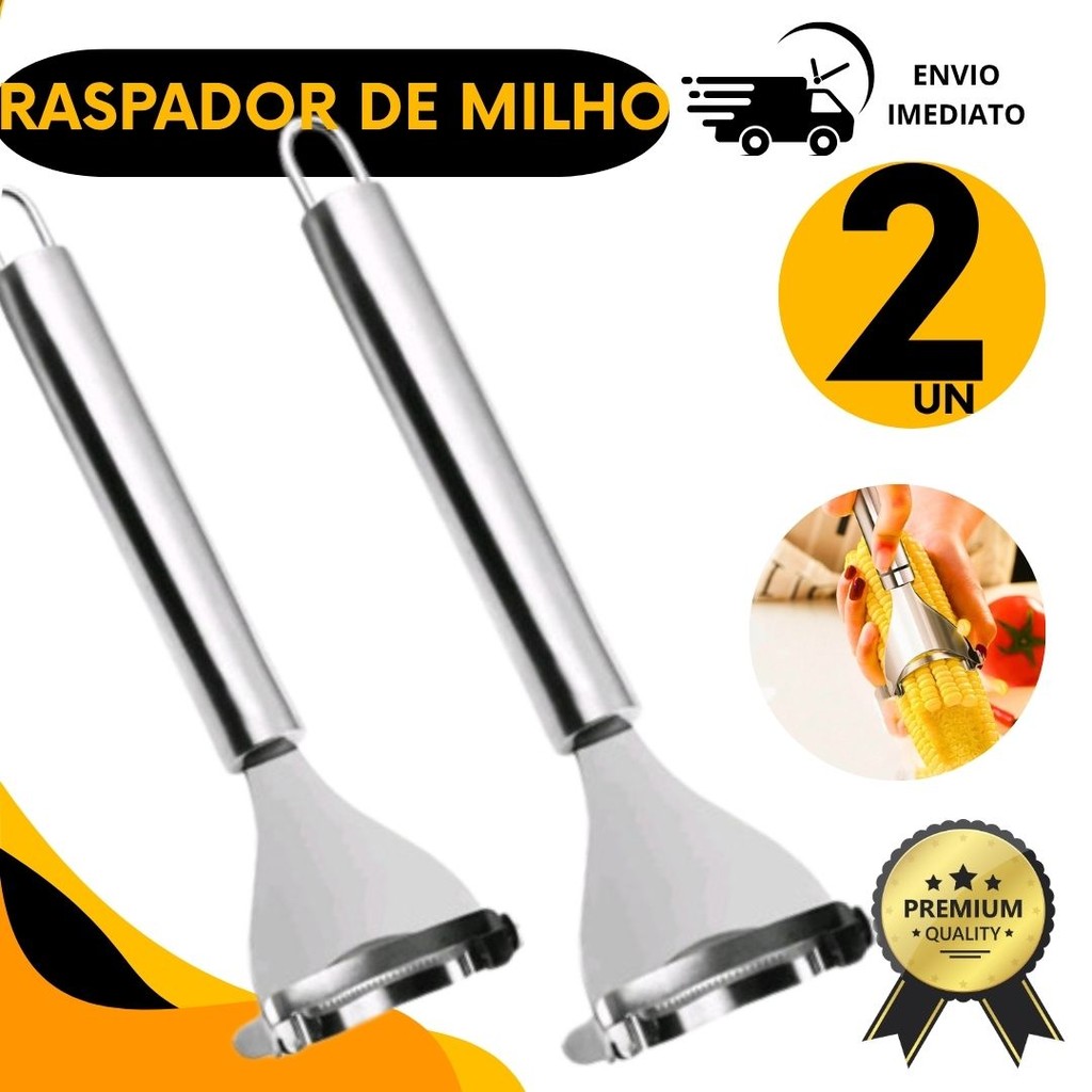Kit 2 Descascador De Milho Inox Debulhador Ralador Milho Raspador Milho
