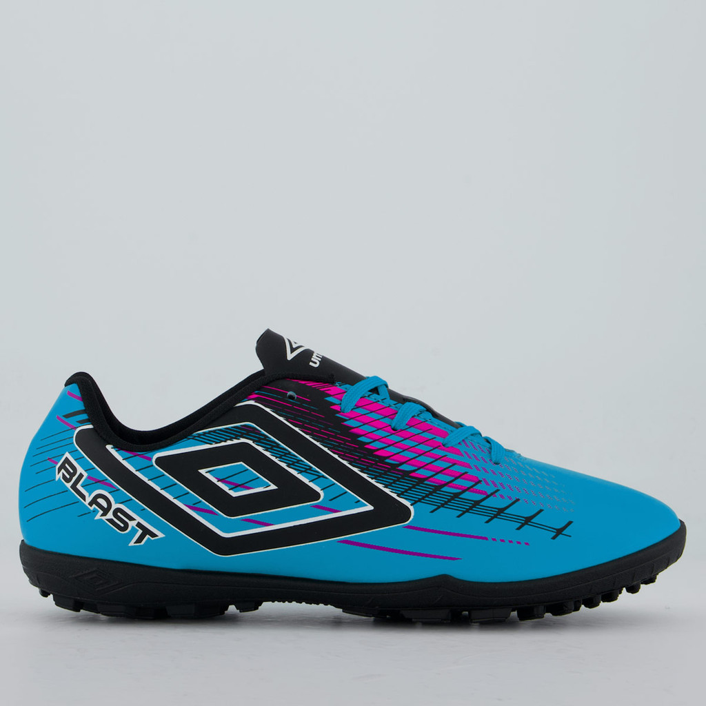 Chuteira Umbro Blast Society Azul e Rosa em Oferta na Shopee
